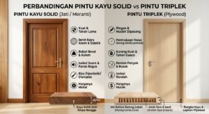 pintu kayu solid vs triplek